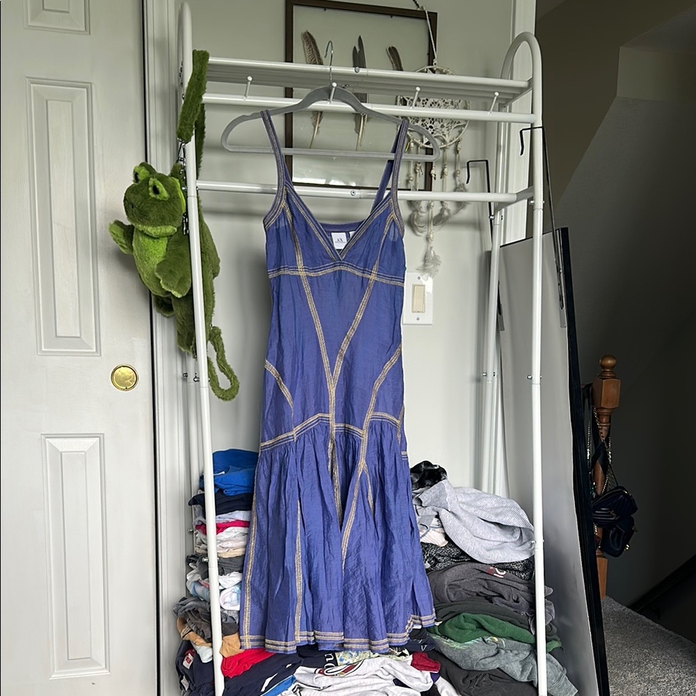 Armani Exchange Blue and Tan Dress